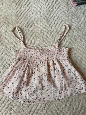 Marshalls Light Pink Floral Smocked Tank Top
